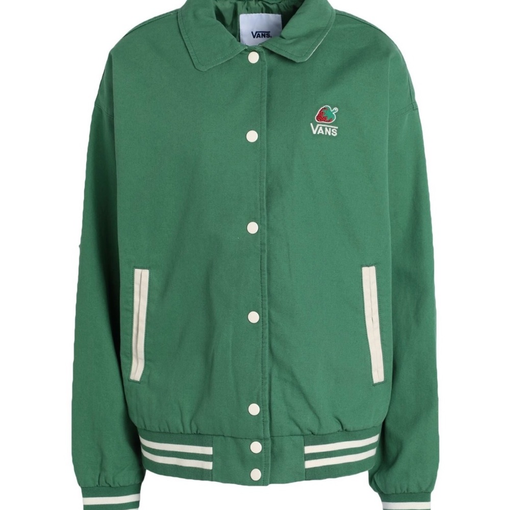 Vans Green Coach Jacket with White Accents